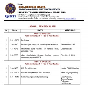 upload jadwal pembekalan 1